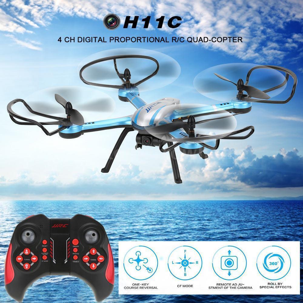 JJRC H11C With 2.0MP HD Camera 2.4G 4CH 6Axis One Key Return RC Quadcopter RTF Remote Control Helicopter Drone 3D Mode