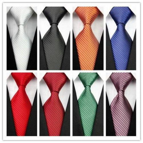 New Fashion Classic Striped Tie JACQUARD WOVEN Men\'s Silk Suits Ties Necktie