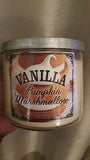 Bath & Body Works Vanilla Pumpkin Marshmallow 3 Wick Candle New 14.5 oz.