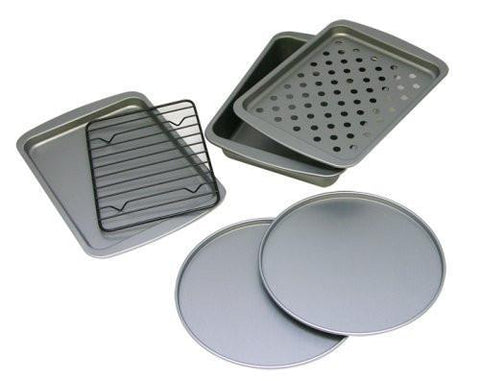 OvenStuff Non-Stick 6-Piece Toaster Oven Baking Pan Set