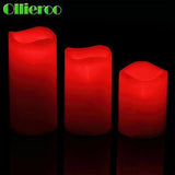 Ollieroo 3 pcs Flameless LED Candles Light with Remote Color Changing Wedding