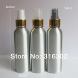 Free Shipping  12x 4OZ Sprayer Bottle with Gold Clourse, 120ml Aluminum Mist Sprauer Bottle,120ml AluminumContainer