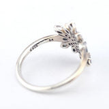 New winter Blue Snowflakes Rings For Women Sterling Silver Rings Winter Jewelry Fashion Silver Rings