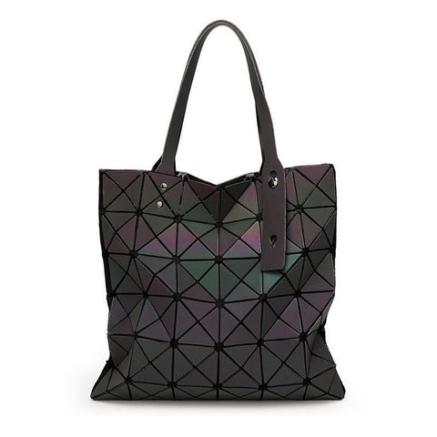 Famous Brands Women BaoBao Bag Geometry Sequins Mirror Saser Plain Folding Bags Luminous Handbags PU Casual Tote Bao Bao Package