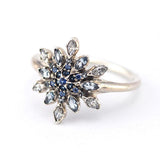 New winter Blue Snowflakes Rings For Women Sterling Silver Rings Winter Jewelry Fashion Silver Rings