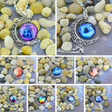 Brand Fashion Jewelry Choker Necklace Glass Galaxy Lovely Pendant Silver Chain Moon Necklace & Pendant 2015 AliExpress Sale *171