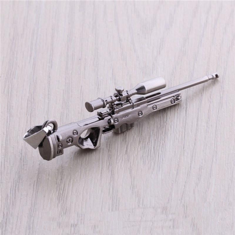 AMW Weapon Metal Necklaces Gun Sniper Rifle Leather Neclace Collier Homme Male Neckless Best Friends Vintage Jewlry