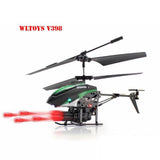 Newest WLToys V398 Cool Missile Launching 3.5CH RC Remote Control Helicopter With Gyro Green Red Free shipping &wholesale