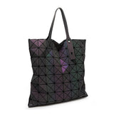 Famous Brands Women BaoBao Bag Geometry Sequins Mirror Saser Plain Folding Bags Luminous Handbags PU Casual Tote Bao Bao Package