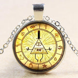 Steampunk Drama Gravity Falls Mysteries BILL CIPHER WHEEL Pendant Necklace glass doctor who 1pcs/lot Glass mens handmade jewelry