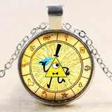 Steampunk Drama Gravity Falls Mysteries BILL CIPHER WHEEL Pendant Necklace glass doctor who 1pcs/lot Glass mens handmade jewelry