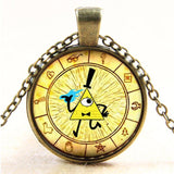 Steampunk Drama Gravity Falls Mysteries BILL CIPHER WHEEL Pendant Necklace glass doctor who 1pcs/lot Glass mens handmade jewelry